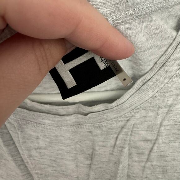 H by Bordeaux Light Heather Gray Open Sleeve Top Women's Size Small Crewneck - Picture 3 of 6